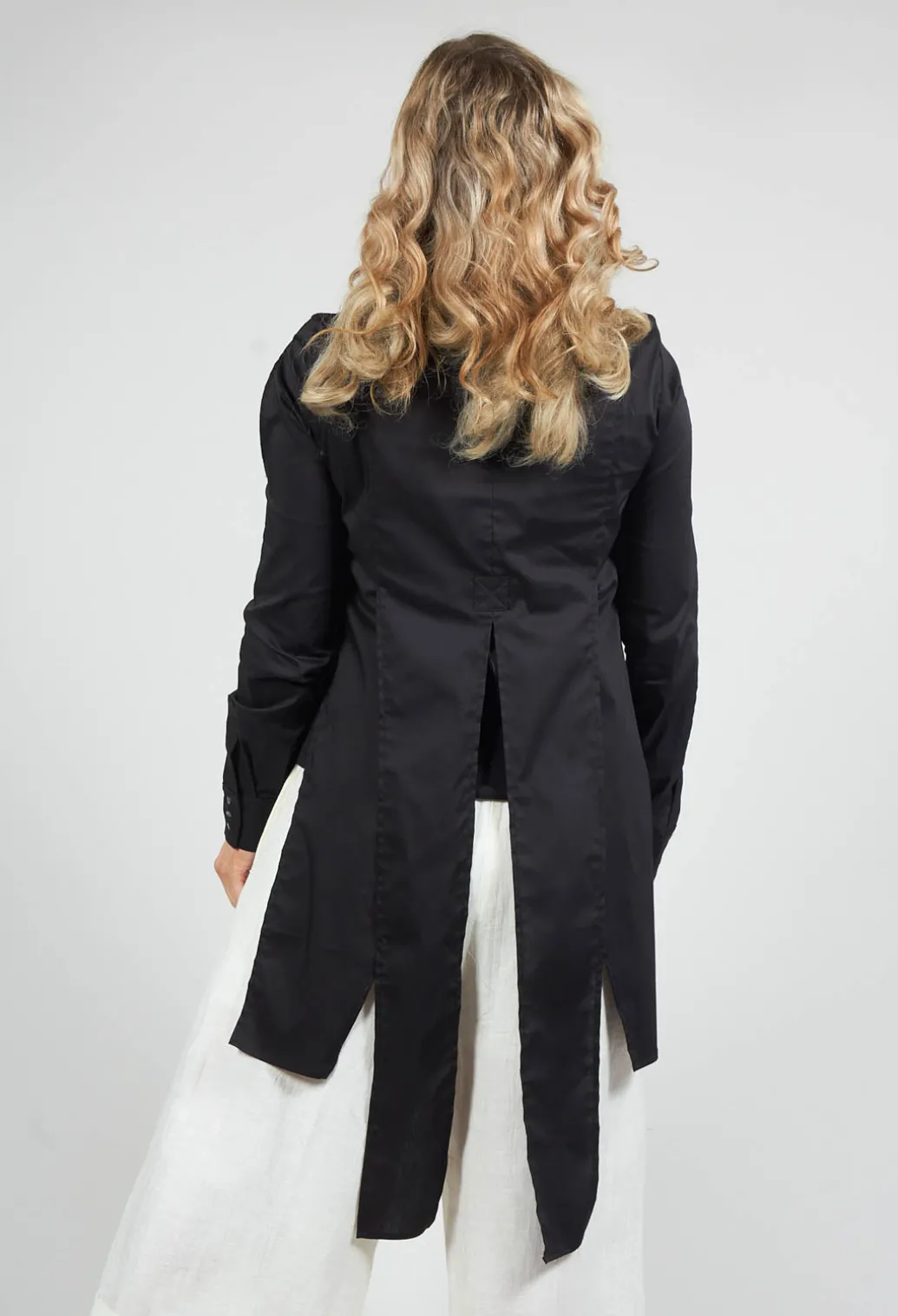 Collarless Shirt Chianti in Nero