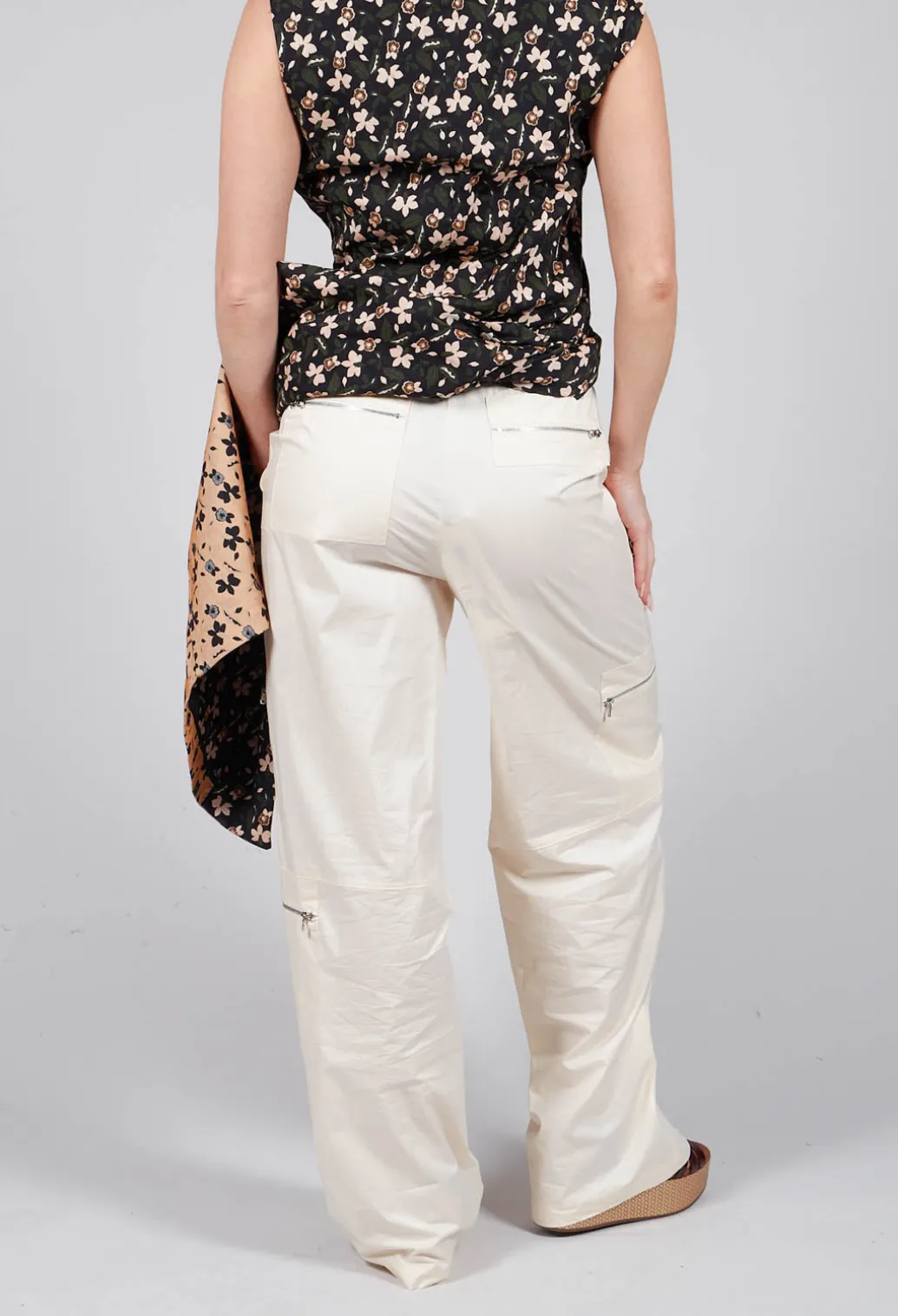 Cotton Cargo Trousers in Latte