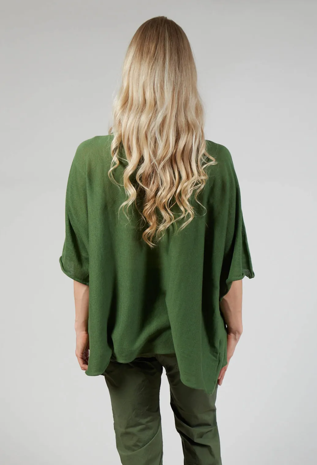 Cotton Maxi Jumper in Green