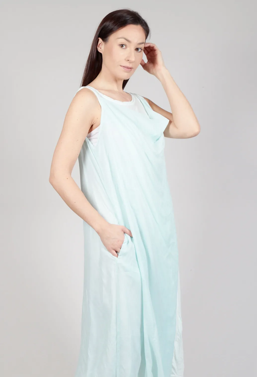 Cowl Neckline Dress in Tulip 10% Cloud