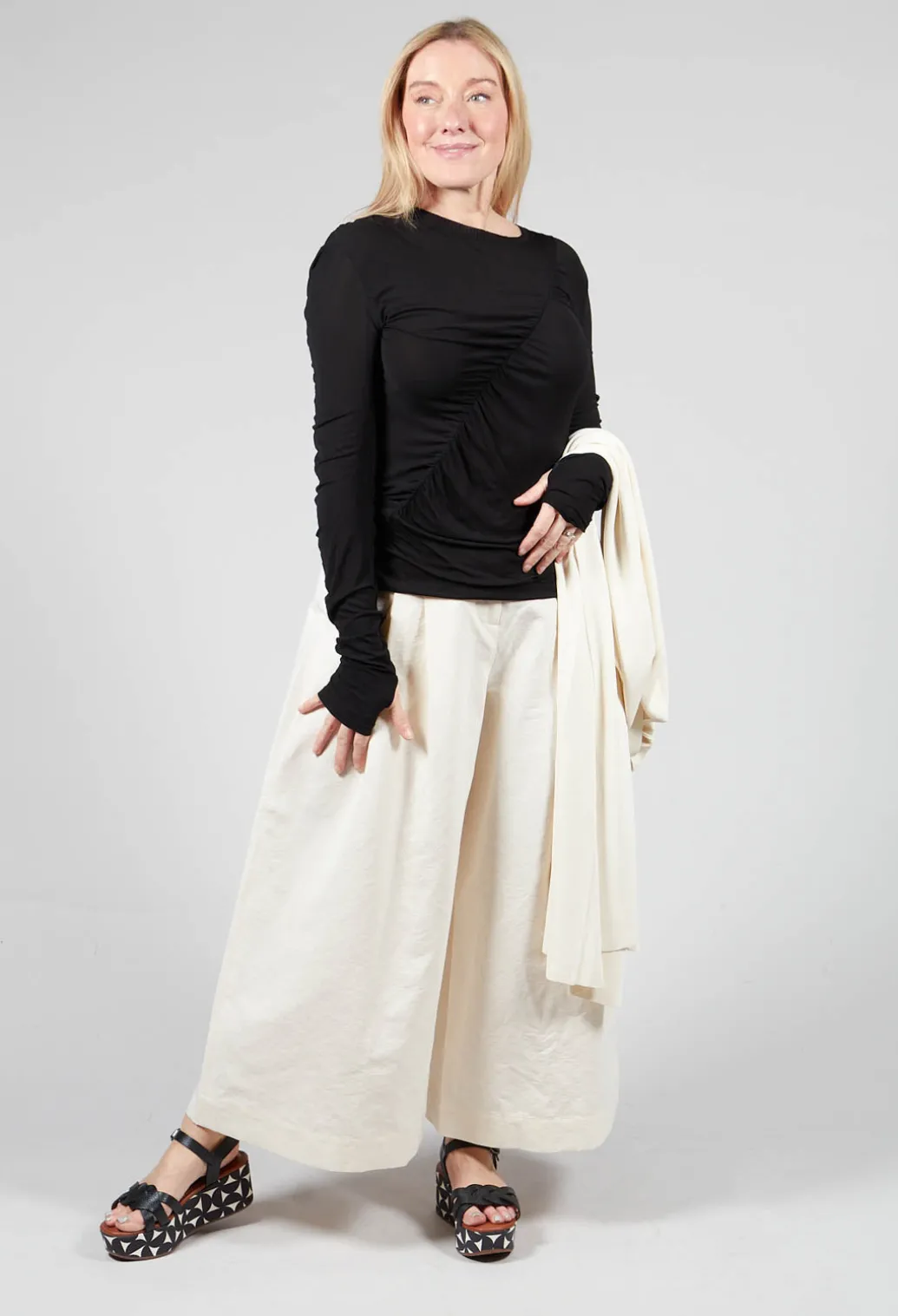 Crepe Interlock Shirt in Black