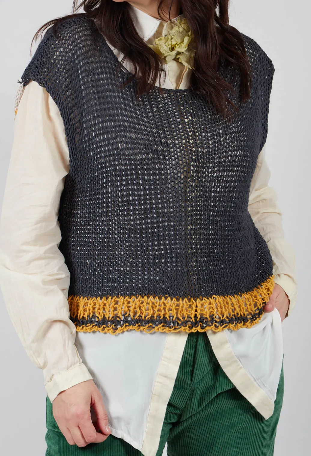 Crocheted Vest in Original Black