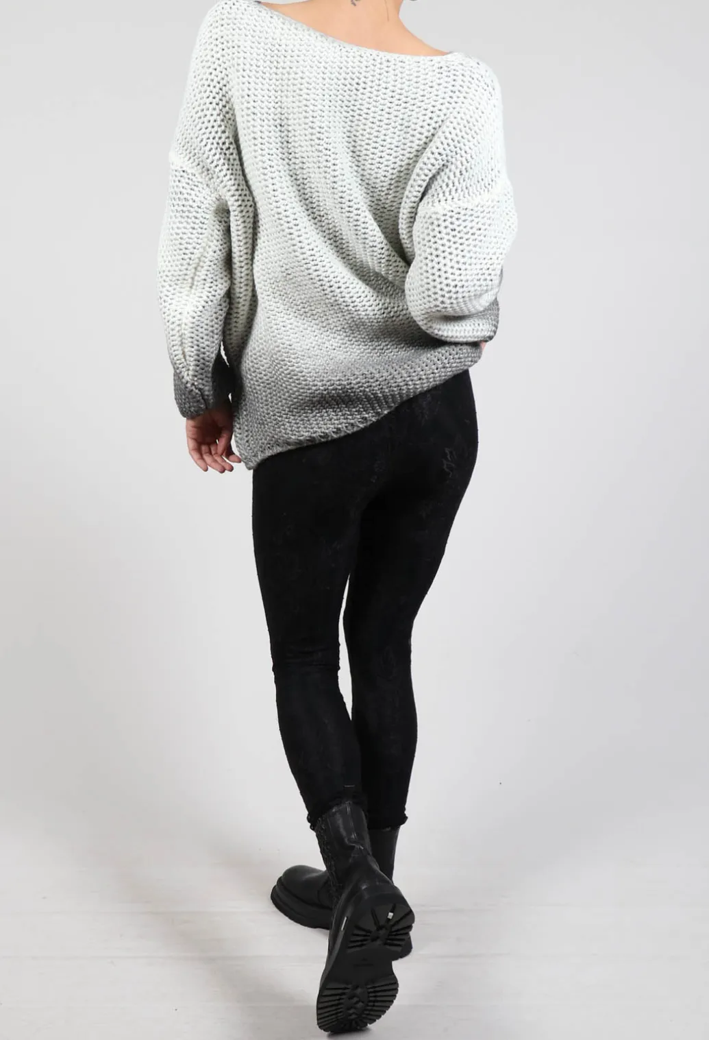 Cropped Lace Leggins in Pizzo Nero
