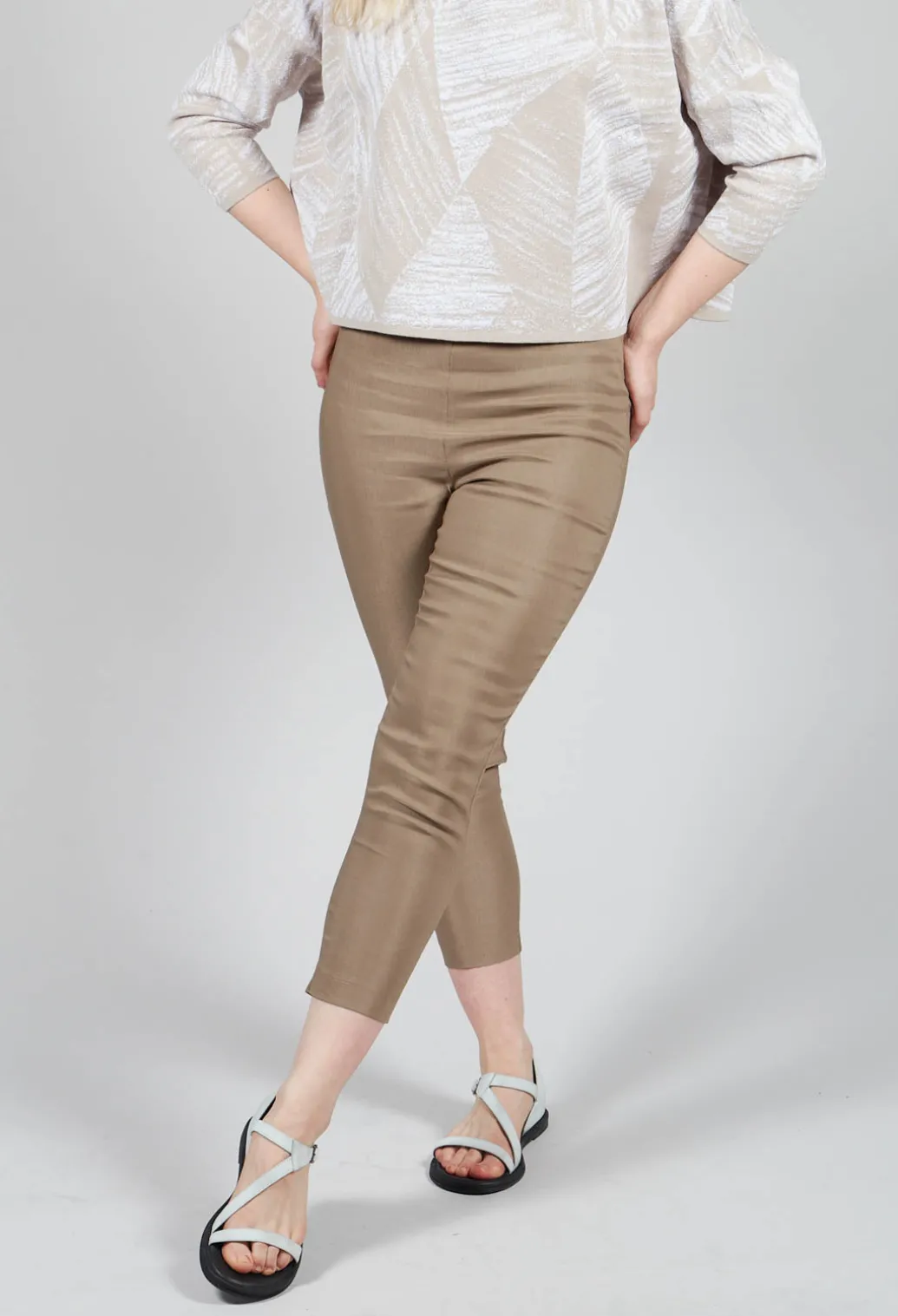 Cropped Pull On Trousers