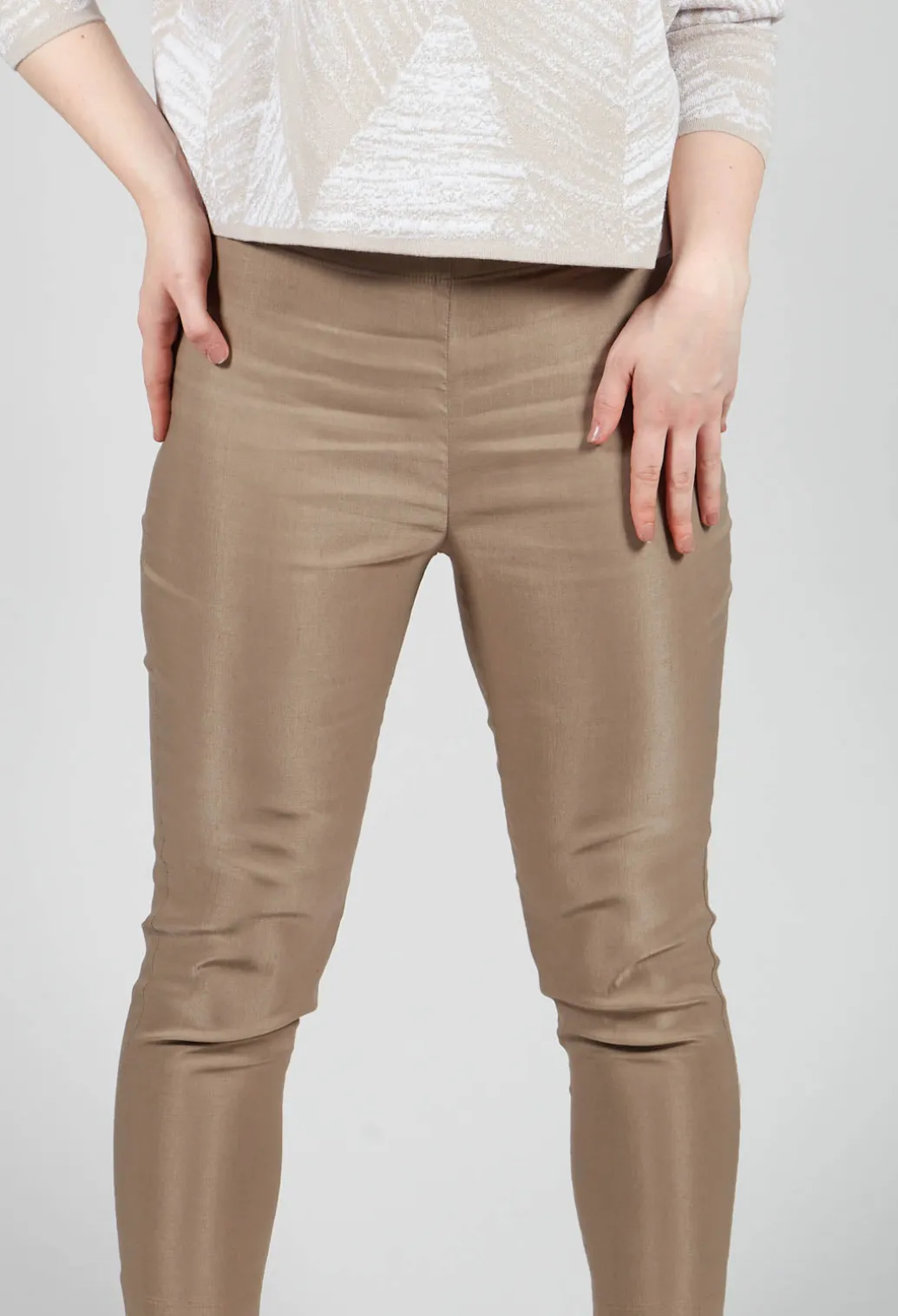 Cropped Pull On Trousers