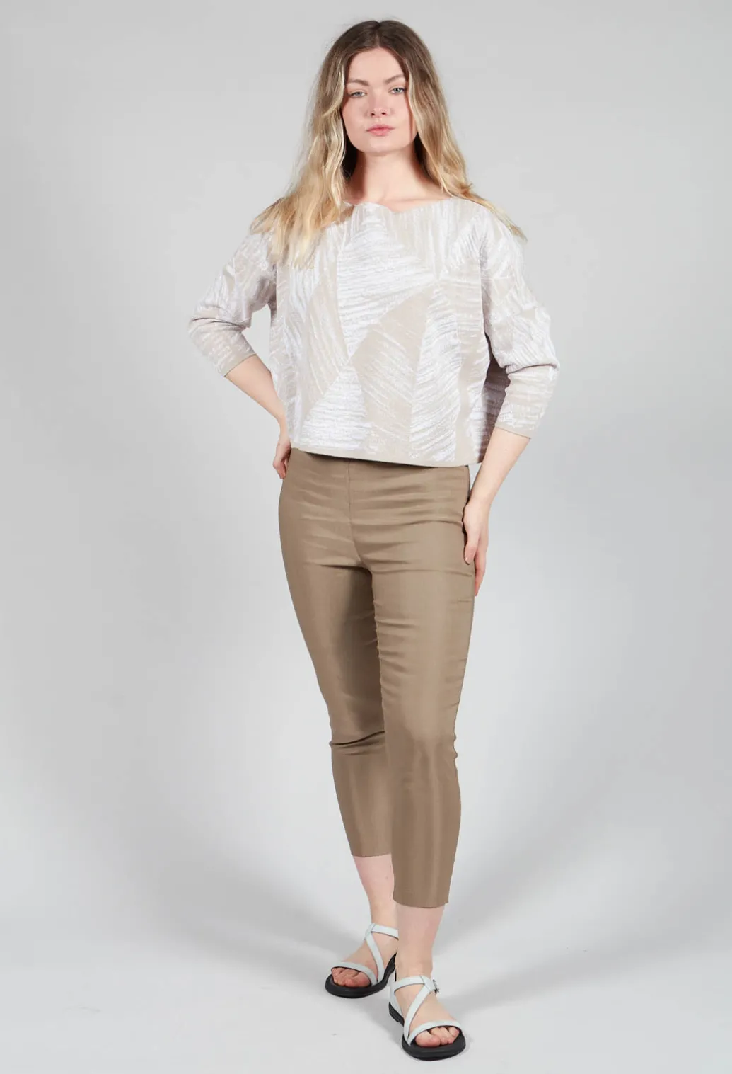 Cropped Pull On Trousers