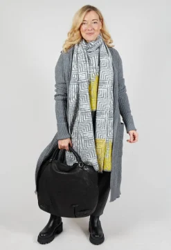 Cropped Sweater in Light Grey and Yellow