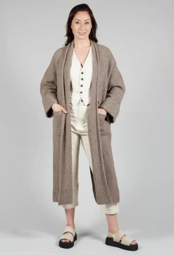 Cropped Textured Waistcoat in Natural