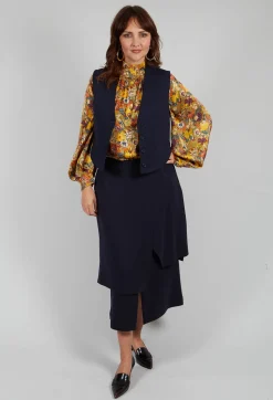 Cropped Waistcoat in Blue Nights
