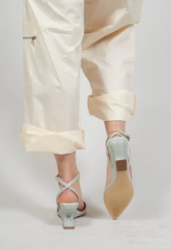 Curved Slingback Heel in Blue Baby