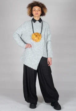 Cut Out Ribbed Jumper in Grey