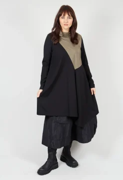 Cvek Dress in Black and Olive