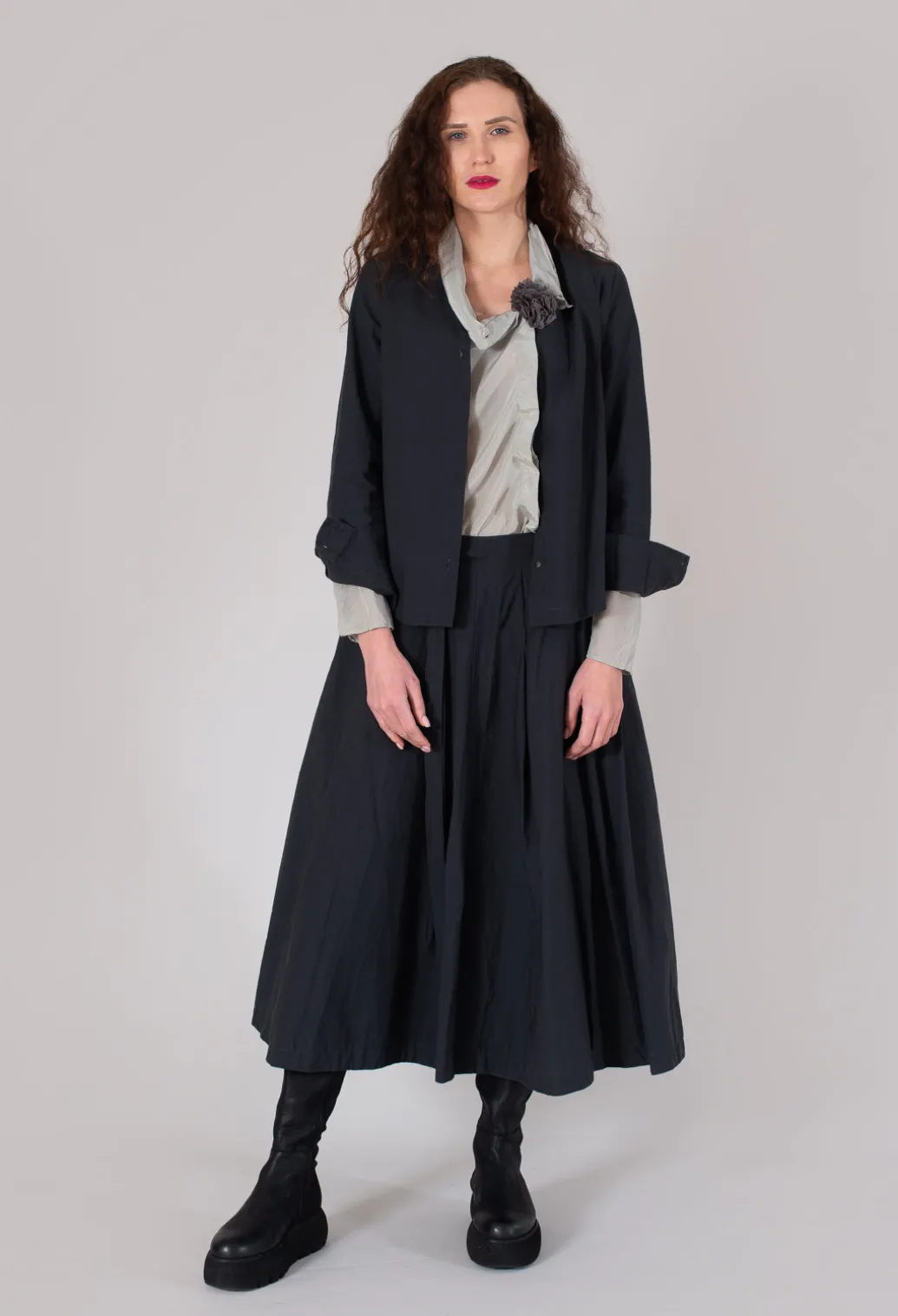 Deneb Silk Shirt in Grey