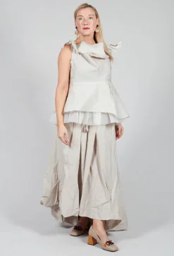 Dipped Hemline Skirt in Beige