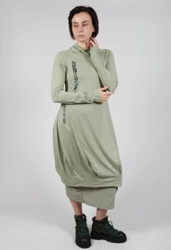 Dress with Placed Print in Defender Shiny Print