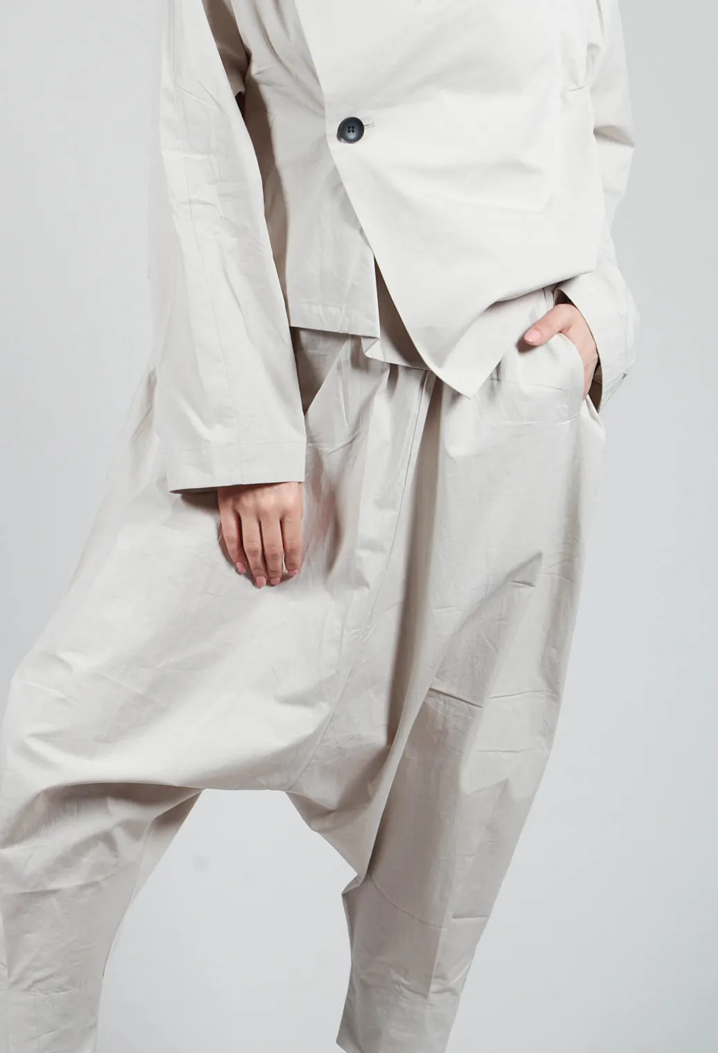 Drop Crotch Trouser in Grey