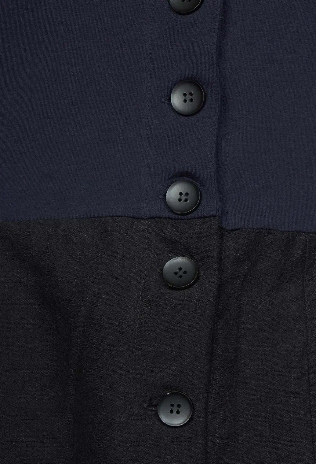 Dropcrotch Jumpsuit with Contrasting Fabric in Navy and Black