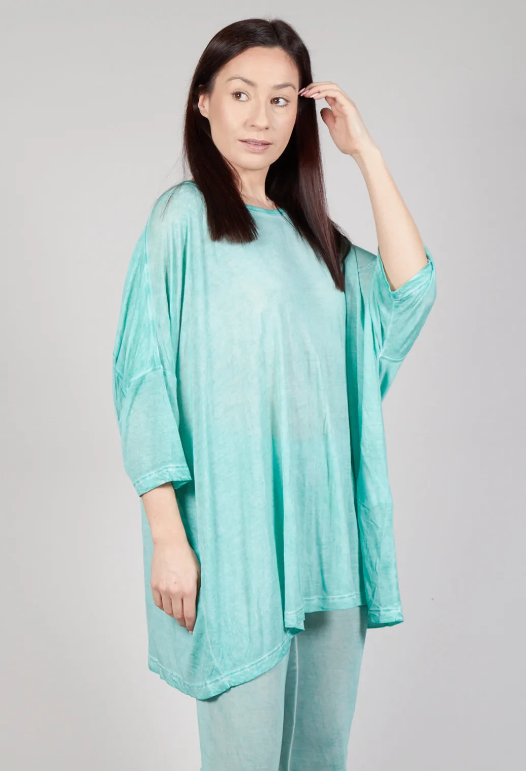 Drop-Shoulder Flow Blouse in Tulip 50% Cloud