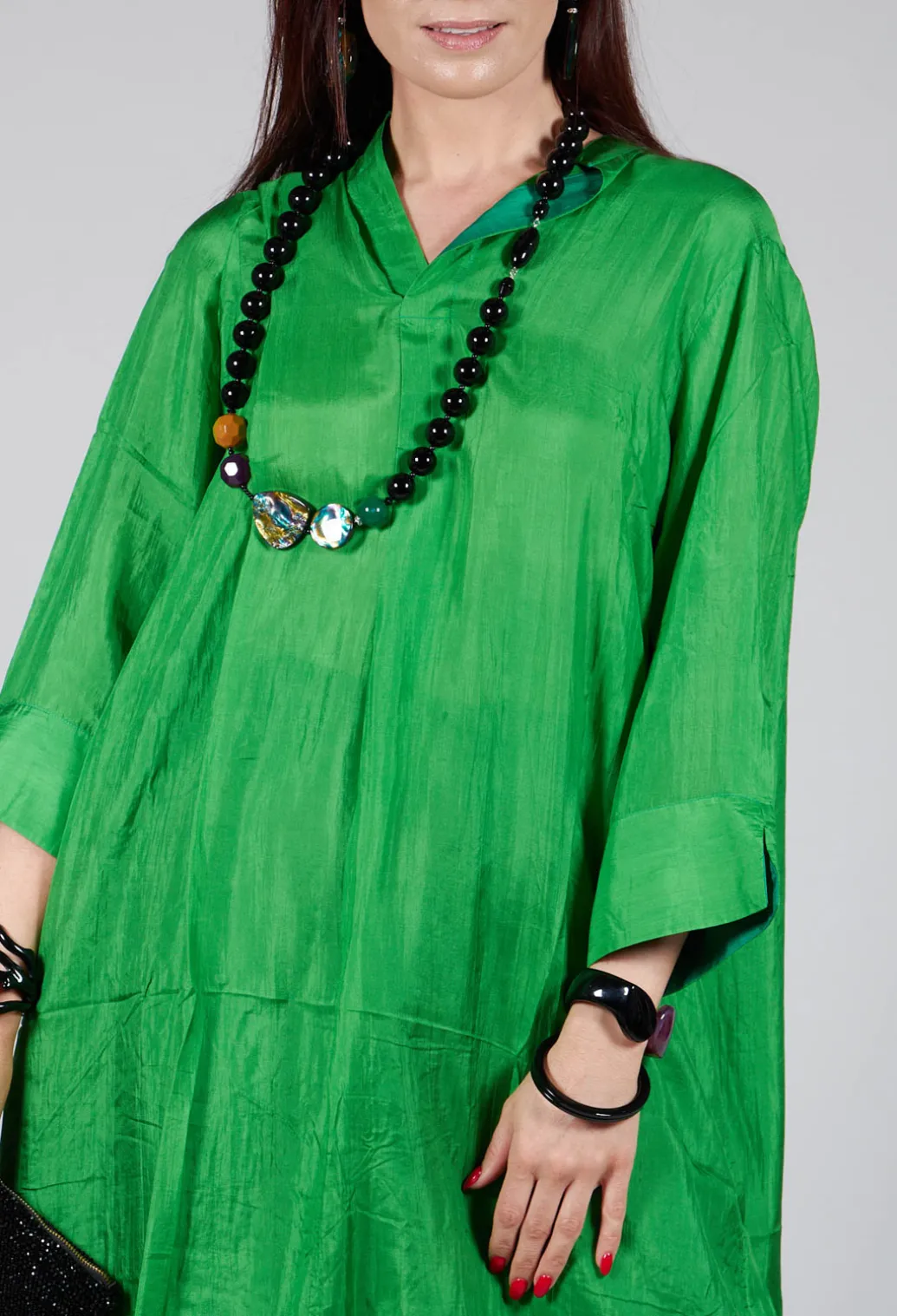 Dunia Dress in Dark Green