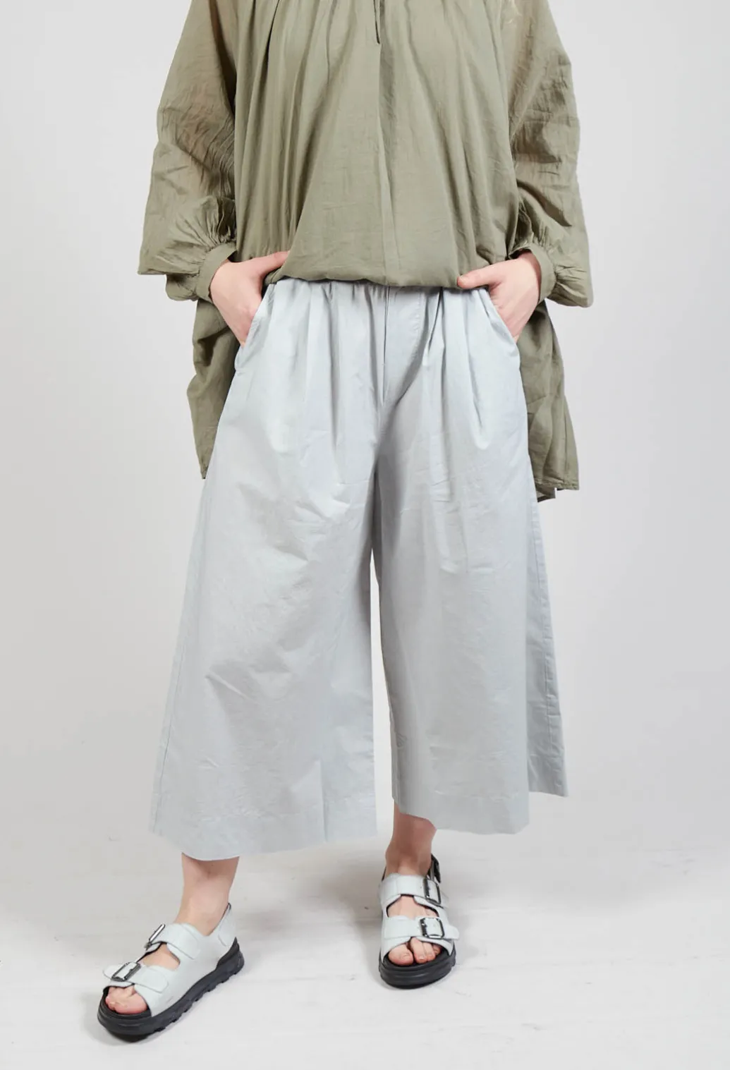 Elasticated Waist Trousers in Oyster Grey