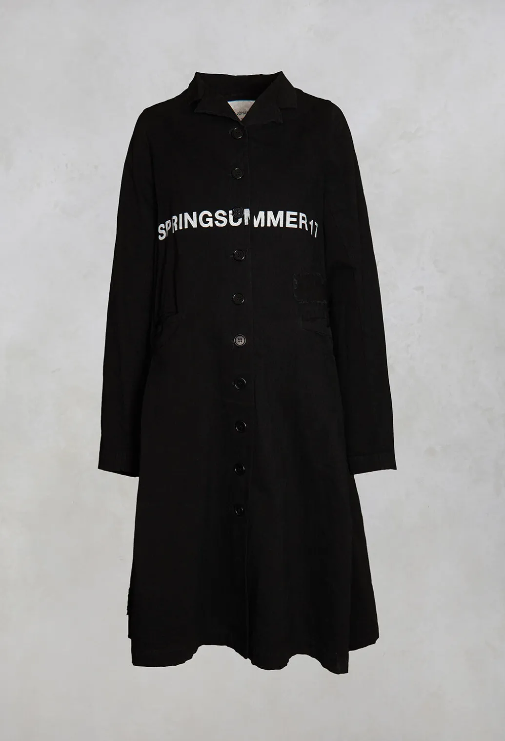 Fatima Coat with Text in Black Printed