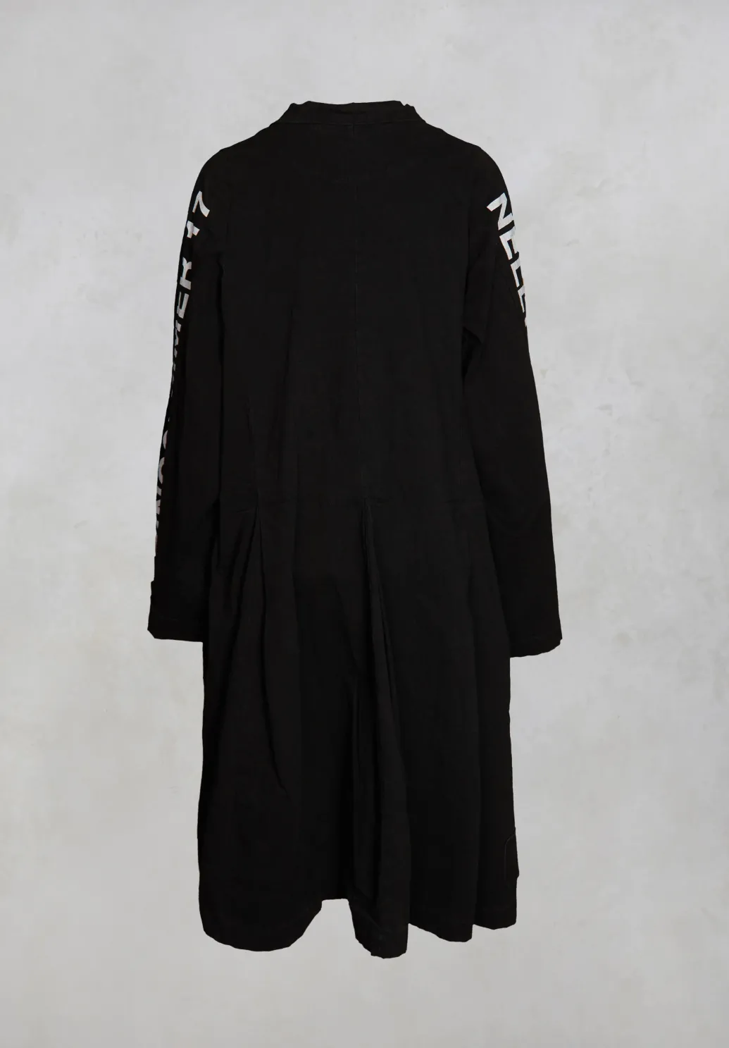 Fatima Coat with Text in Black Printed