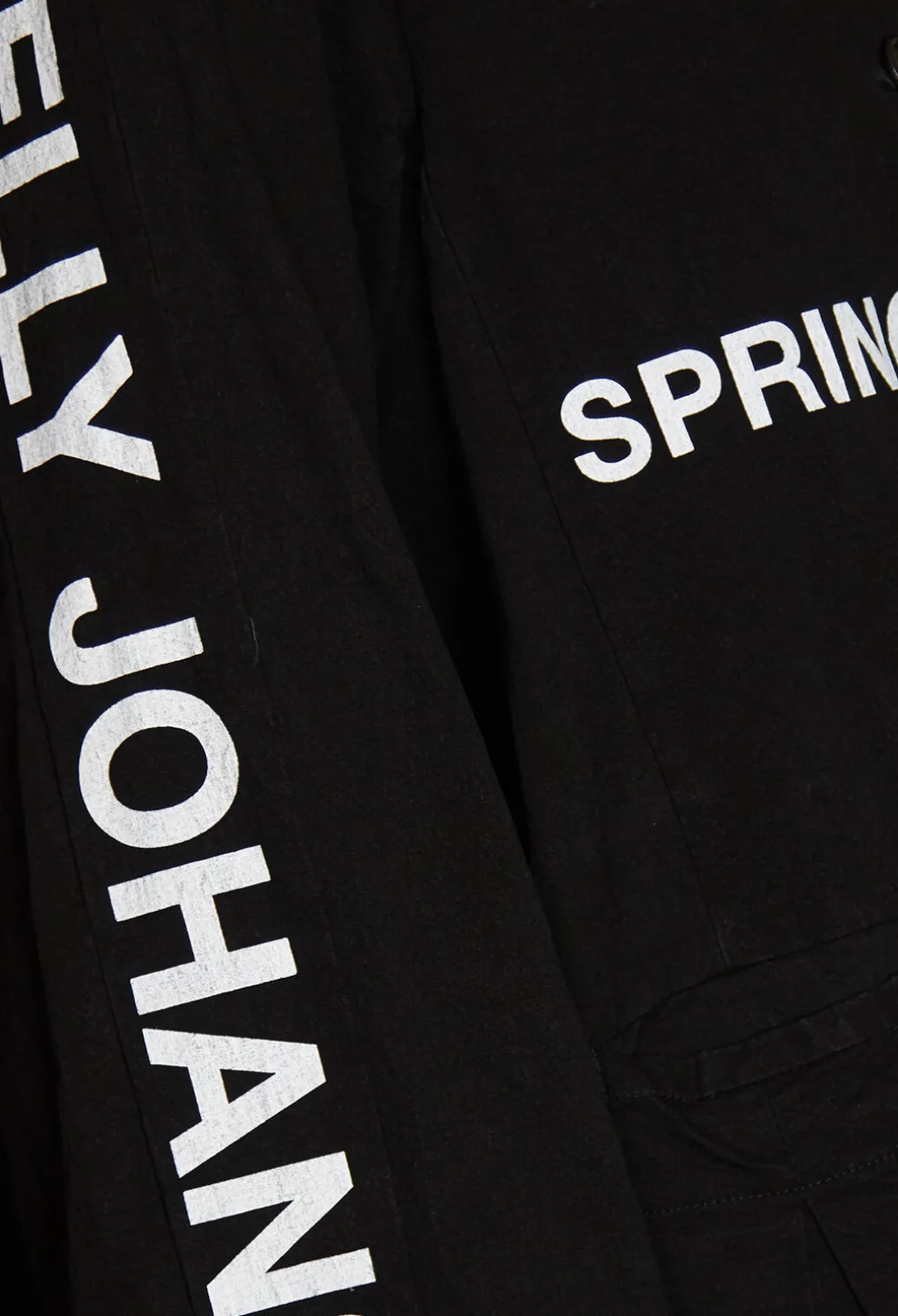 Fatima Coat with Text in Black Printed