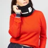 Faux Fur Snood in Molibdenite Black / White