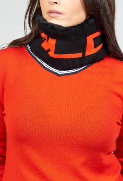 Faux Fur Snood in Molibdenite Black / Orange