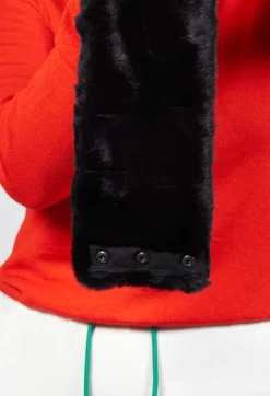 Faux Fur Snood in Molibdenite Black / Orange