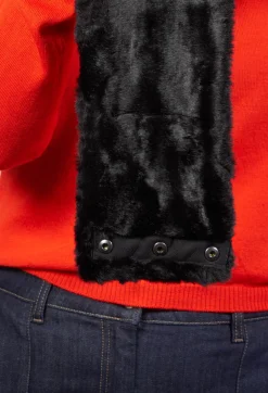 Faux Fur Snood in Molibdenite Black / White