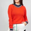 Fine Knit Jumper in Pirite Orange