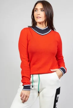 Fine Knit Jumper in Pirite Orange