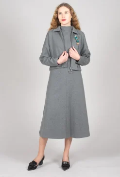 Fleece Midaxi Dress in Grey