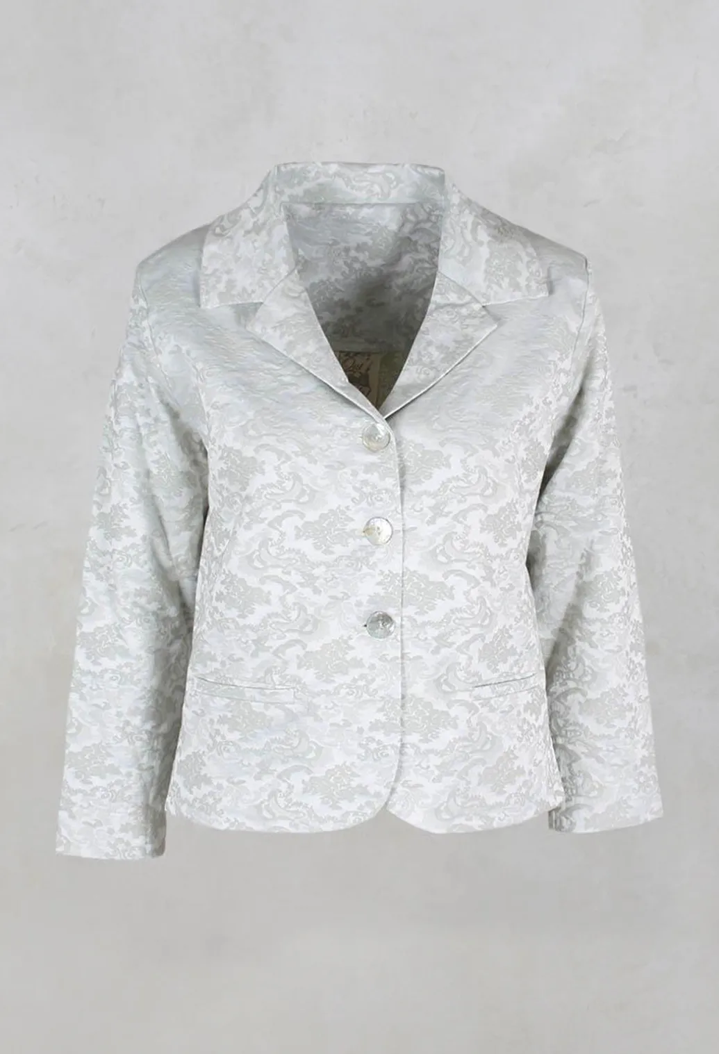 Floral Jacquard Jacket in Mint