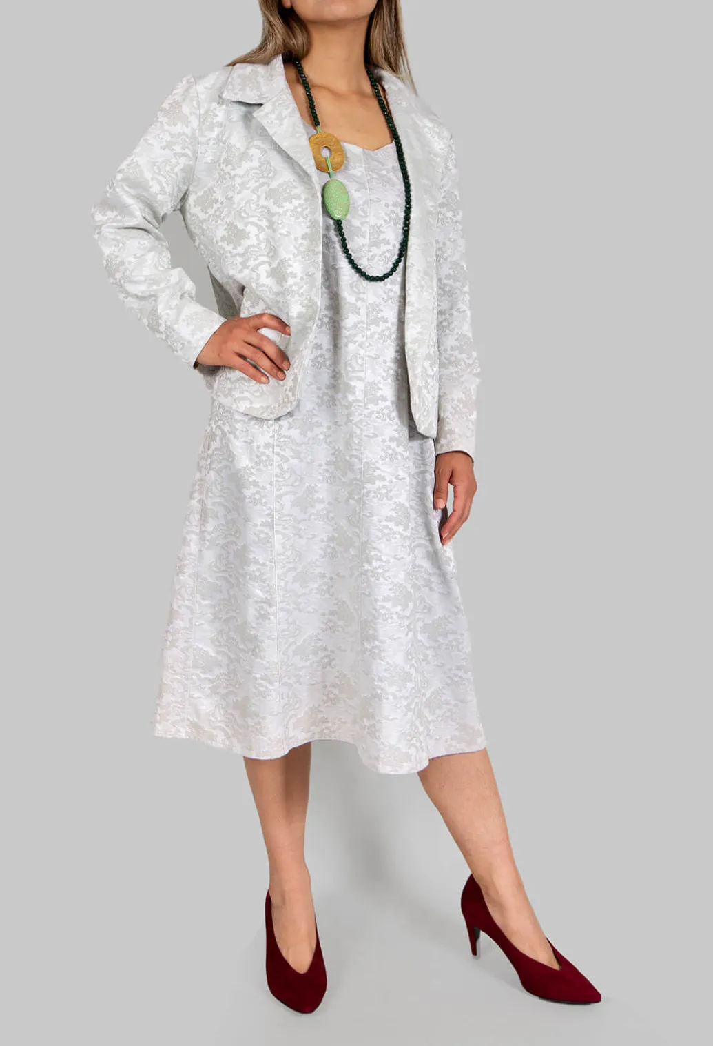 Floral Jacquard Jacket in Mint