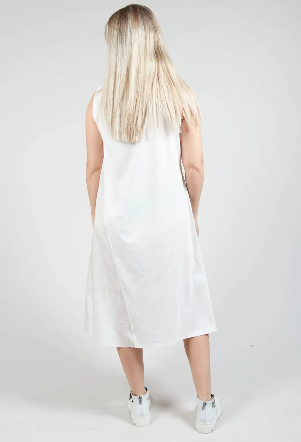 Flower Print Graphic Dress in White Print