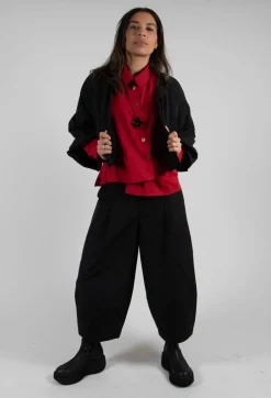 Fukkura Poplin Short Jacket in Black