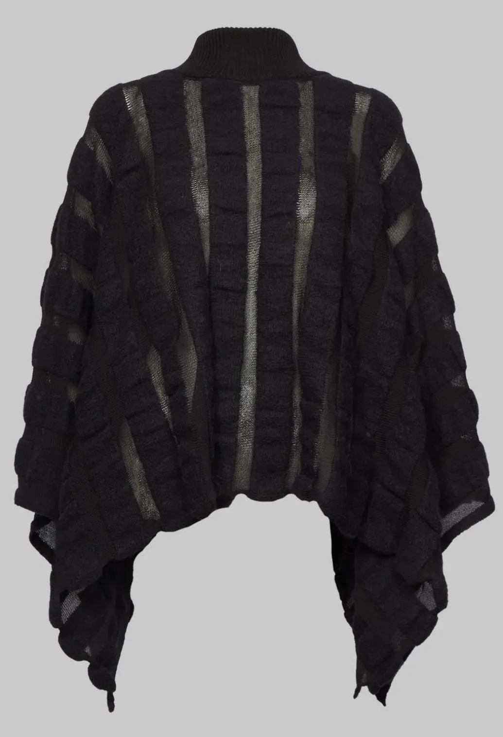 Funnel Neck Poncho in Black