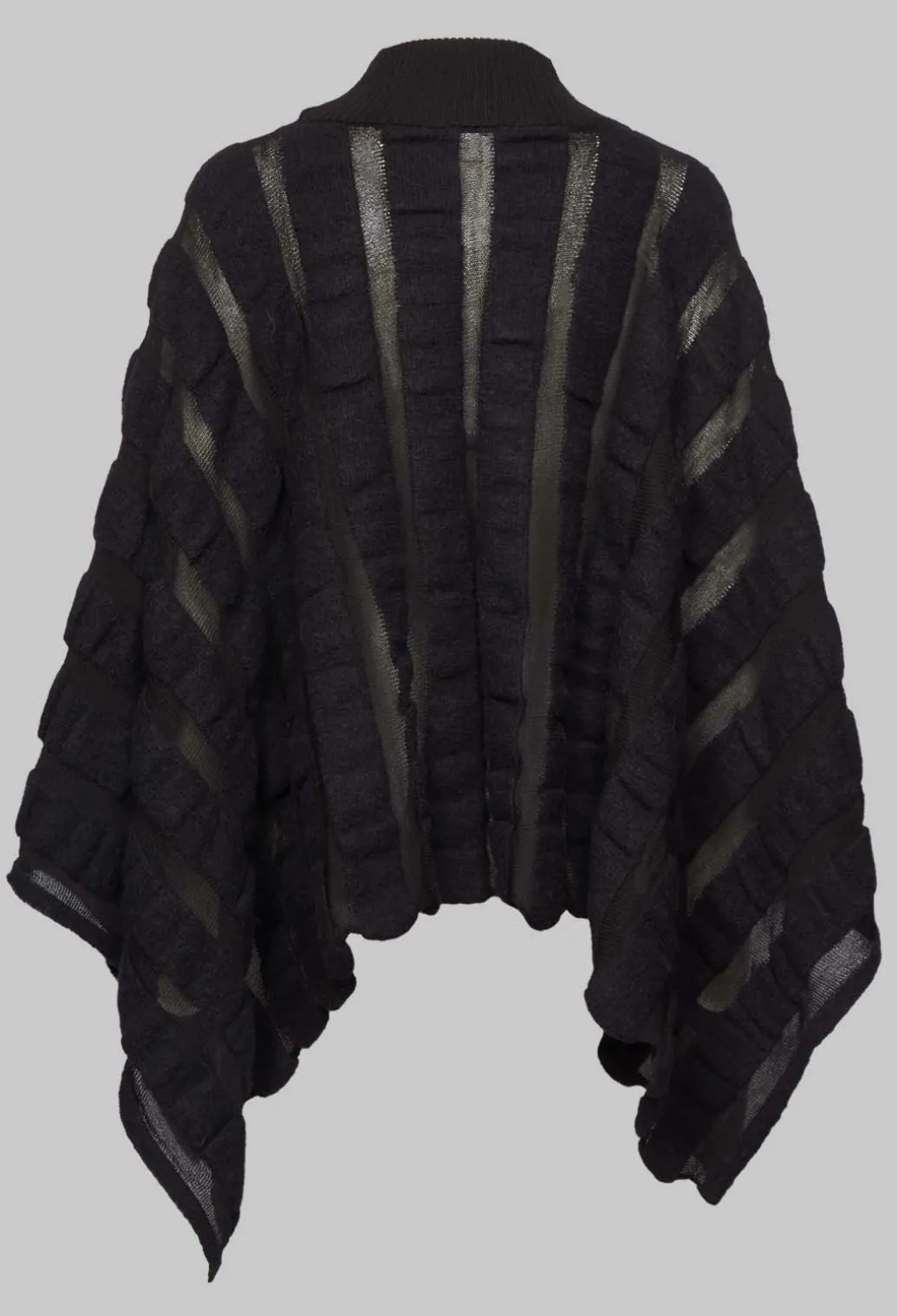 Funnel Neck Poncho in Black