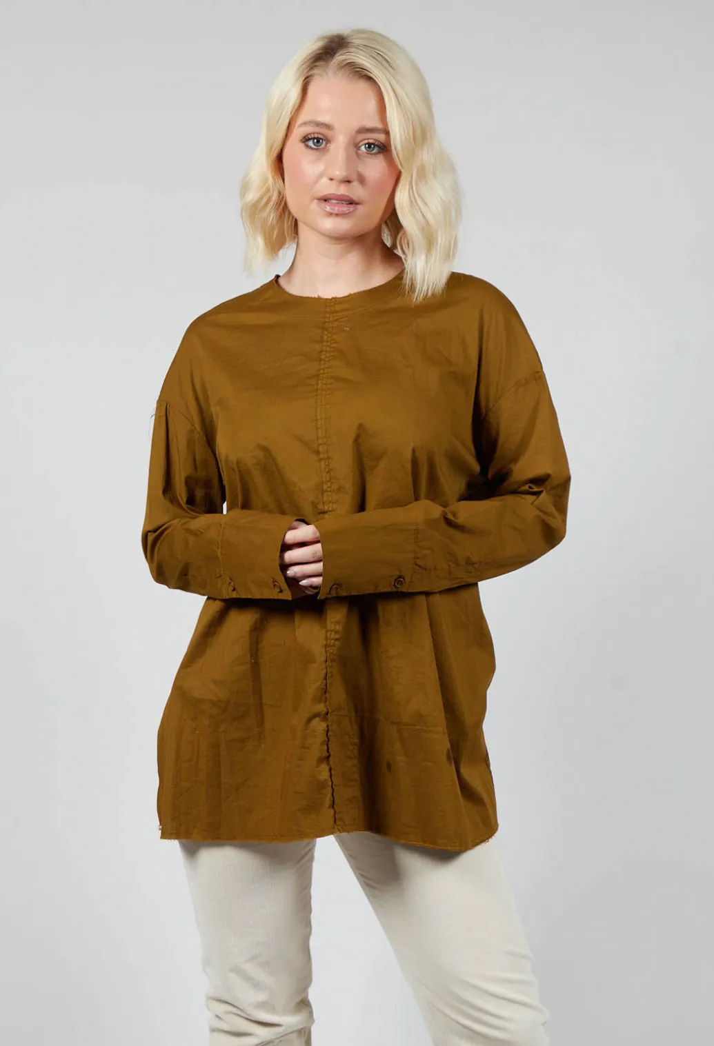 Gathered Back Top in Oliva