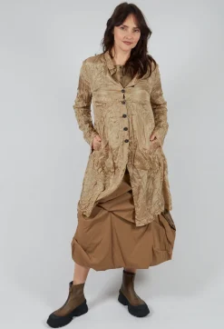 Gathered Midi Skirt in Camel