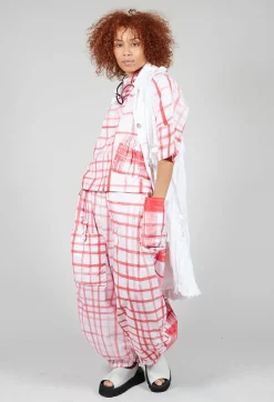 Gingham Picnic Trousers in Red