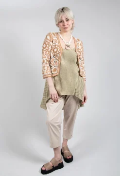 Gingham Tunic Vest in Foglia