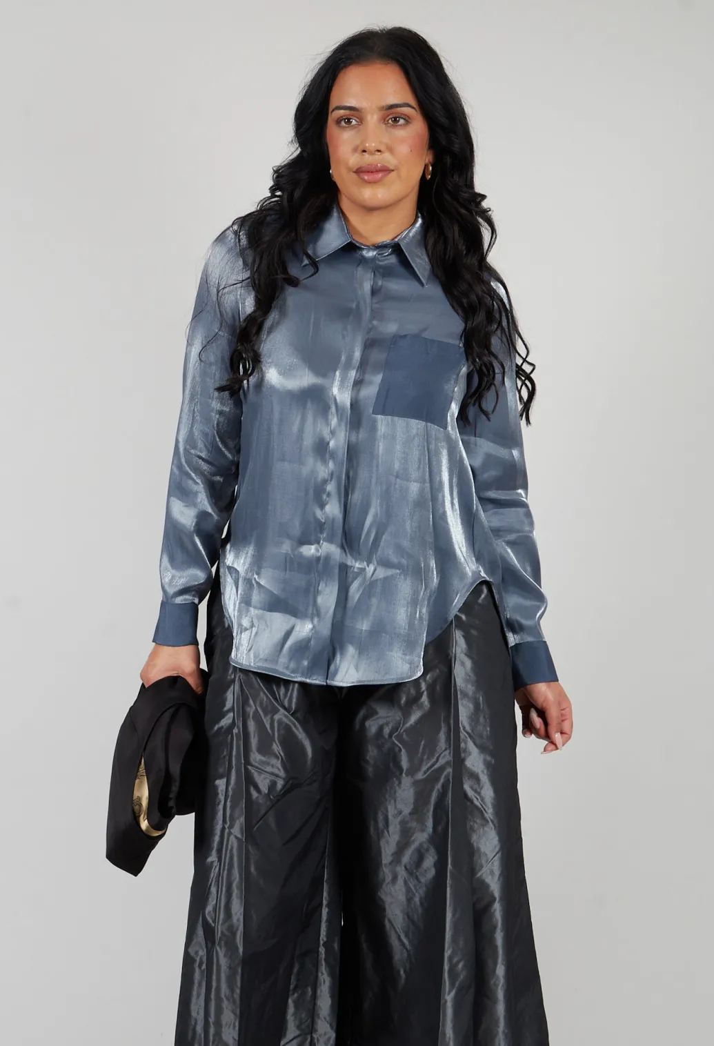 Glossy Shirt in Blue