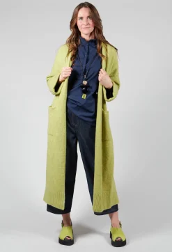 Half Button Through Shirt with Stand Collar in Dark Blue