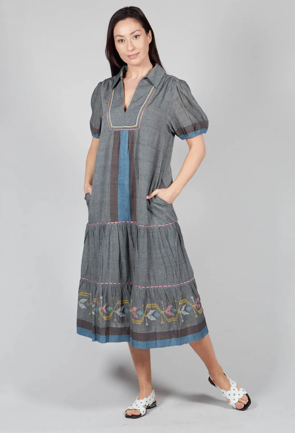 Handwoven Dress in Slate Grey