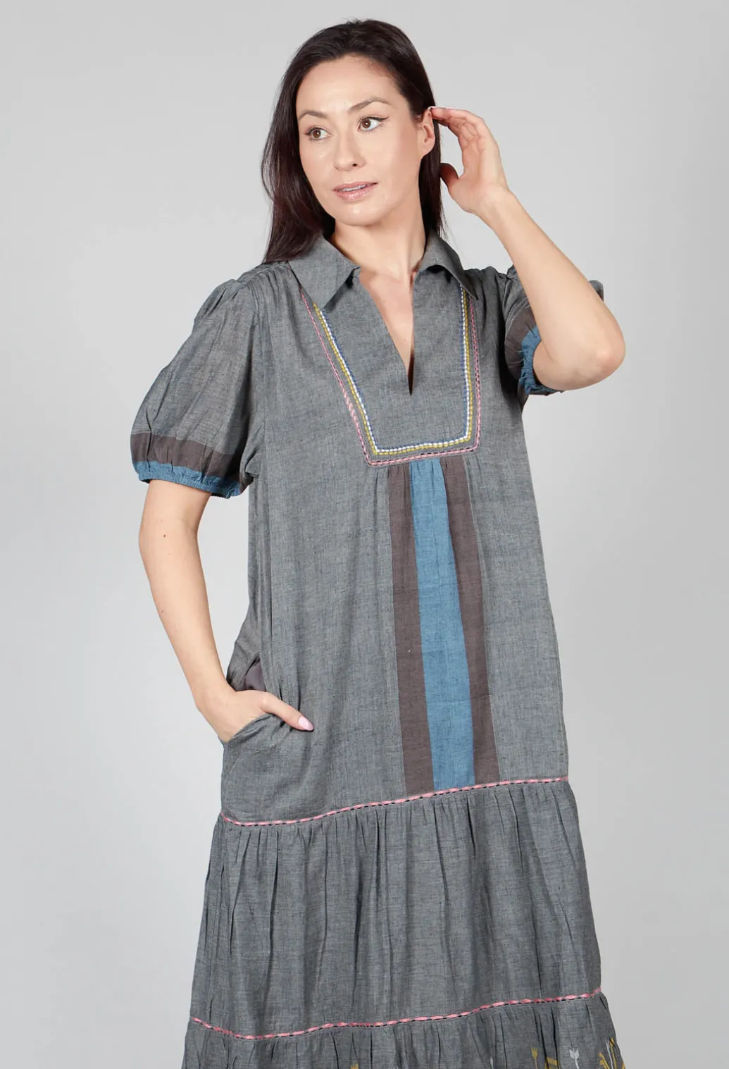 Handwoven Dress in Slate Grey