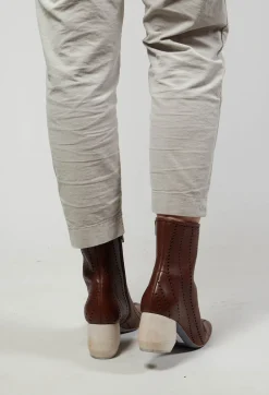 Heeled Ankle Boots in Slight Cuoio