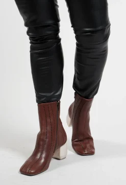 Heeled Ankle Boots in Slight Cuoio